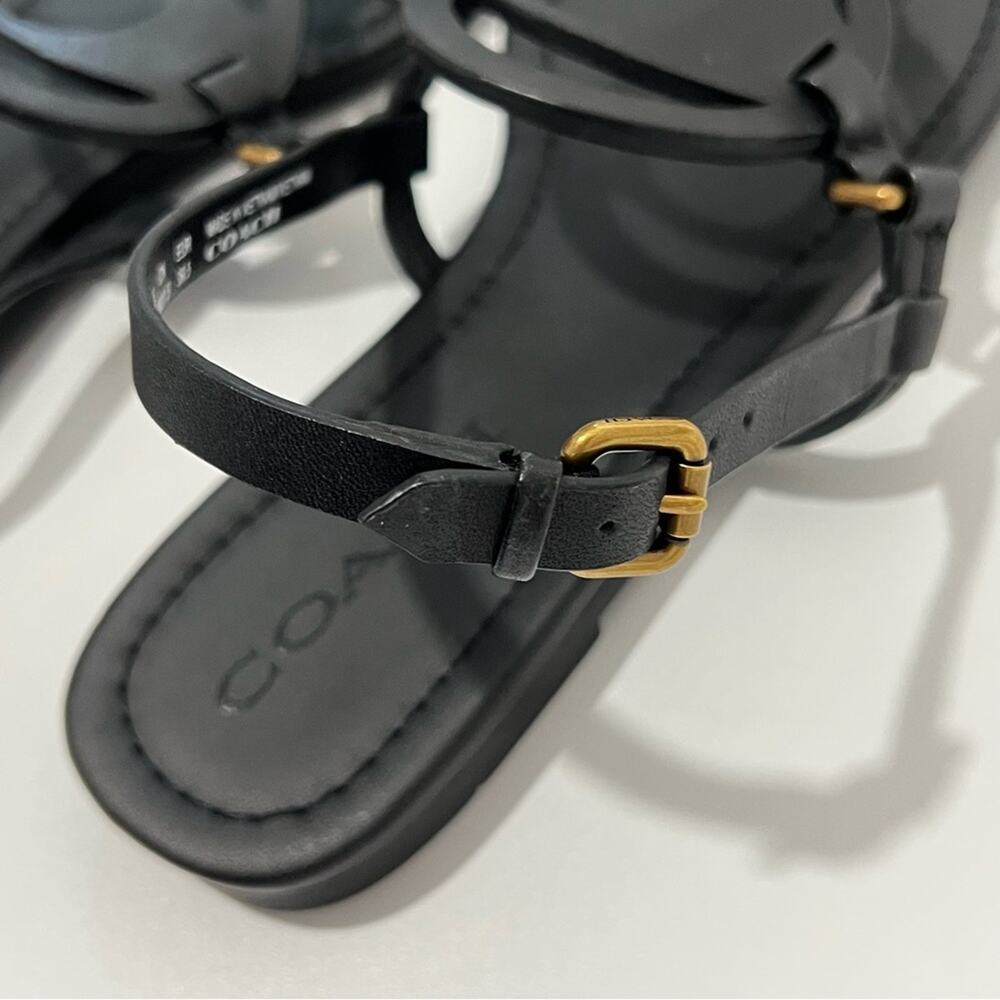 Coach Jeri Logo Leather Sandals | Designer Slide Sandals | Size 6 | NEW - Picture 6 of 9